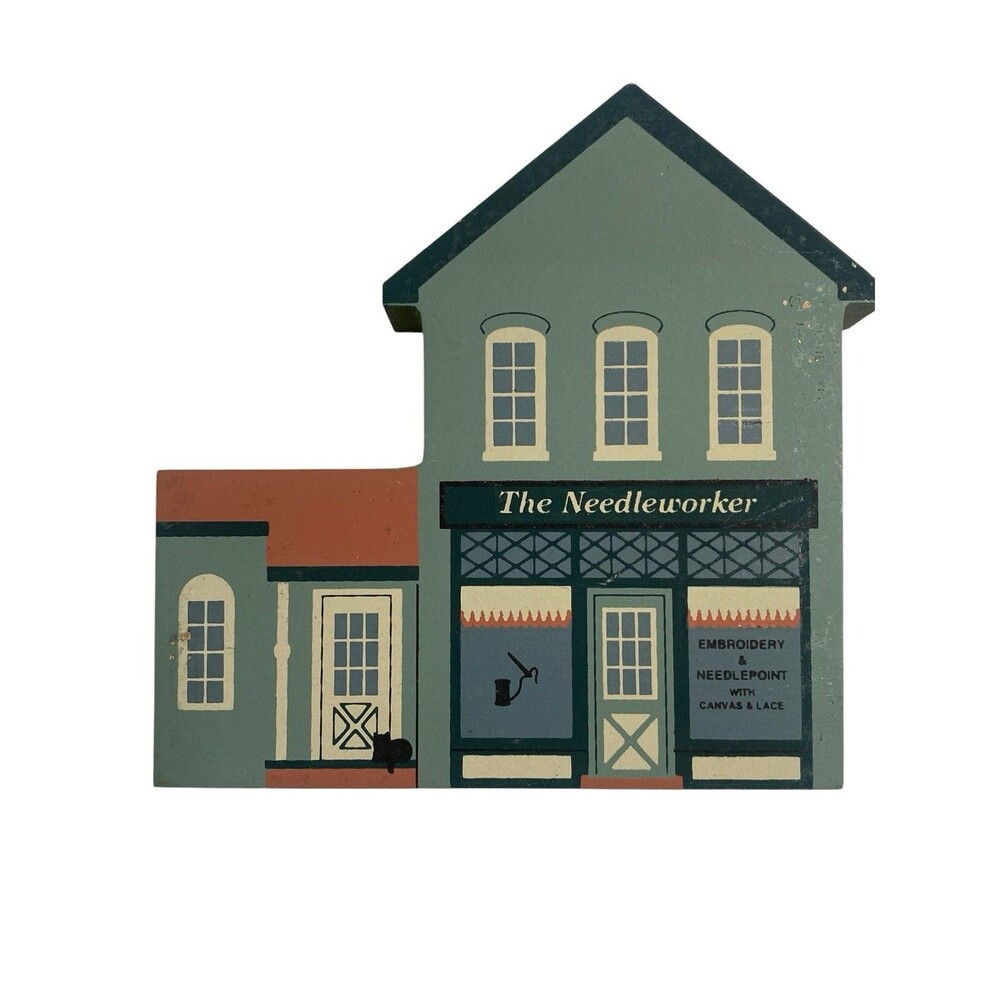 Cat's Meow The Needleworker Shop House Shelf Sitter 1995 Series XIII Signed